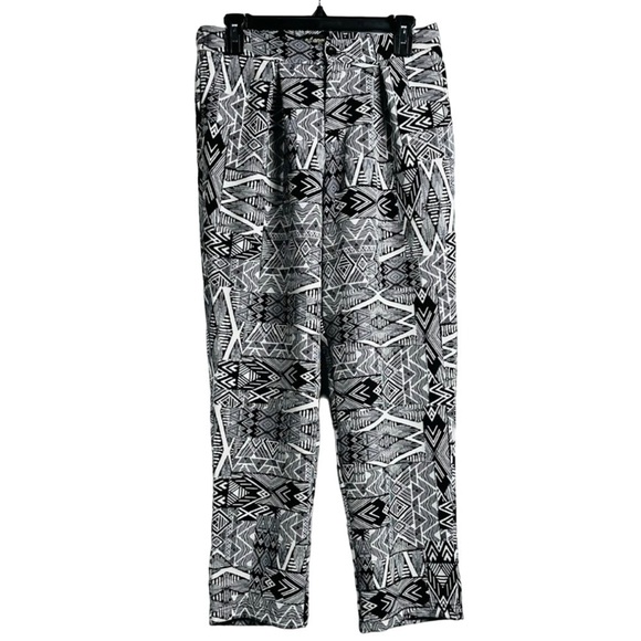 Like an Angel Women’s Large Black & White Geometric Pattern Trouser - Picture 1 of 9